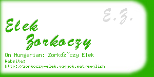 elek zorkoczy business card